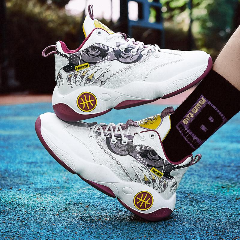 Fashion Men's Basketball Shoes Cushioned Breathable Sneakers Train Athletes High Quality Sports Shoes Non-Slip Footwear Fashion Sneakers