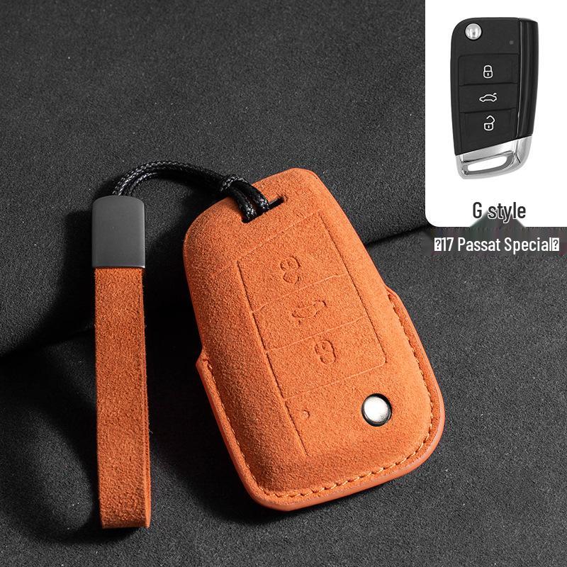 Volkswagen Wildleder Schlüsselhülle für Touran, Tayron, Tiguan L, Sagitar, Lamando L, Magotan, CC, ID4 - Vollständige Abdeckung