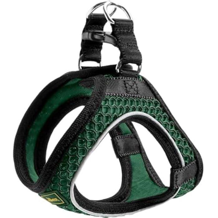 Harnais Pour Chien - Hunter - Hilo Comfort - XXS-XS - Vert Foncé - Confortable Et Résistant