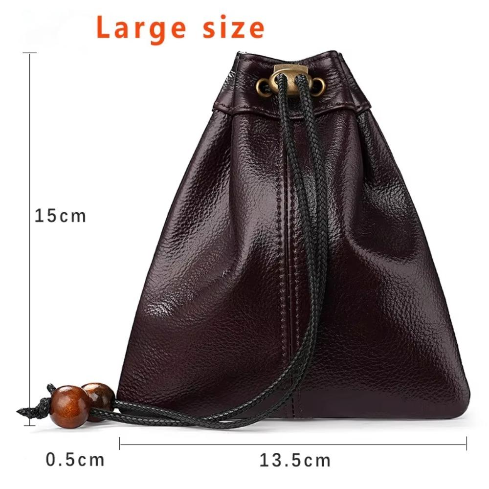 Organizzatore Pelle PU Pelle PU Sacchetto Coulisse Due Misure Chiusura Coulisse Portamonete Stile Medievale Organizzatore Monete Donne Uomini