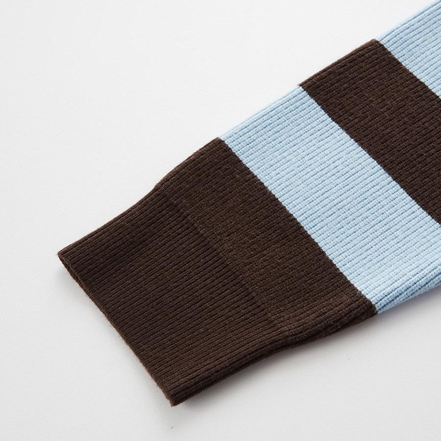 STCO Bold Stripe Open Collar Knit Blue (Oversized)_Sktva74Oml