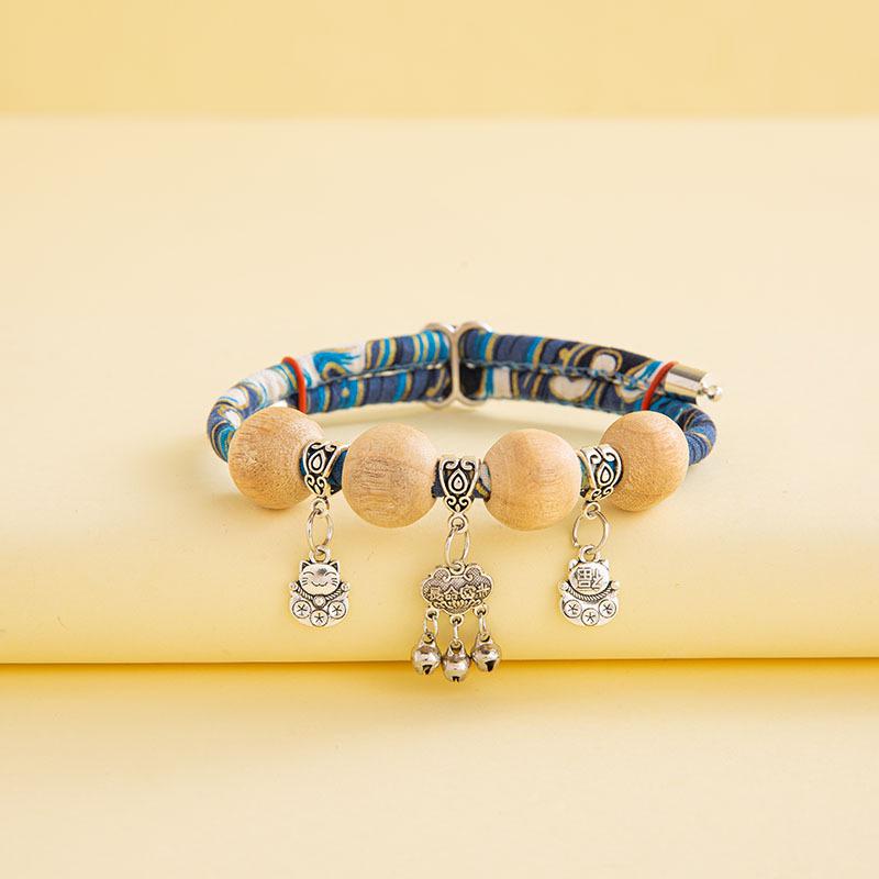 Pet Charm: Cat Collar with Bell & Longevity Lock Necklace