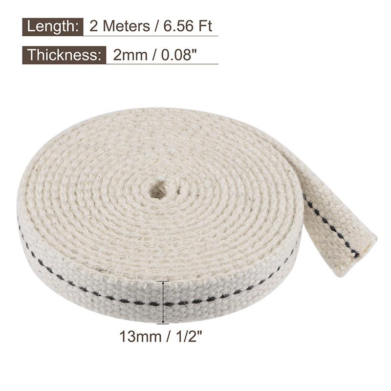 2 Metry Knot do Lampy Naftowej Pleciony Bawełniany Knot Płaski Bawełniany Rdzeń Knotu do Lamp Olejowych Do Oświetlenia Lampy Naftowej Produkcji Latarni