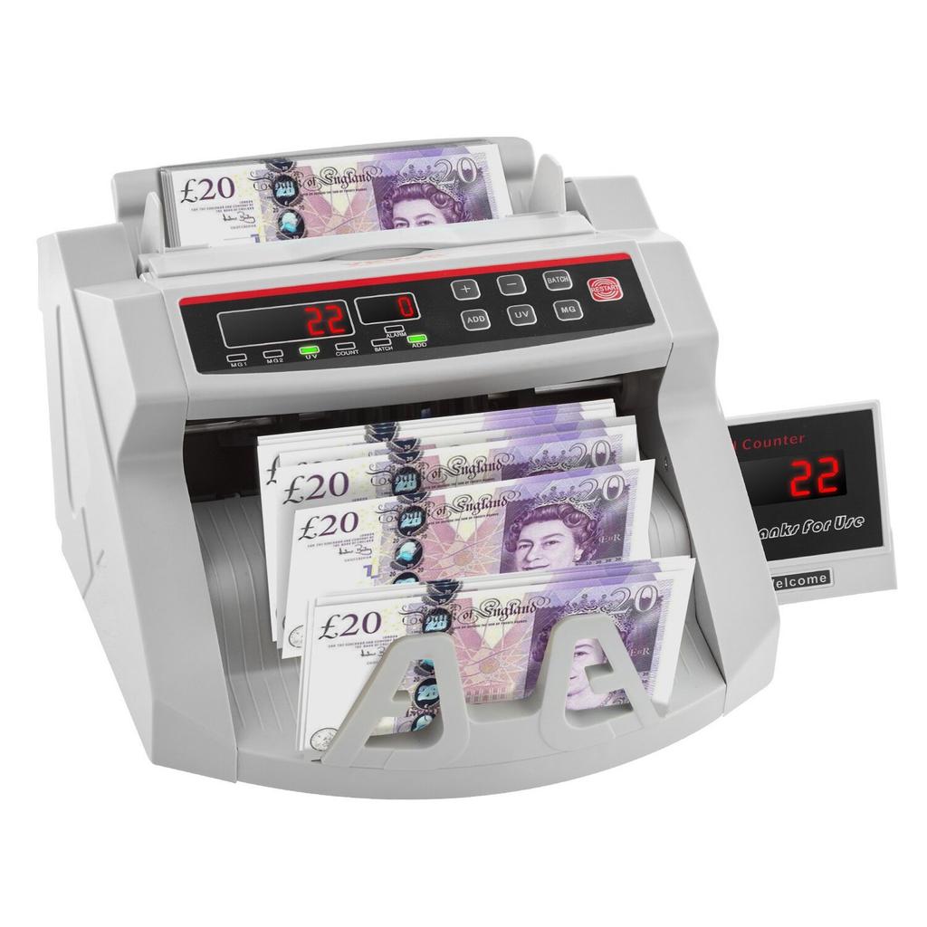 Banknotenzähler Geldzähler Mit LED-Anzeige Professioneller Banknotenzähler Mit Falschgeld-Erkenner, UV/MG, 1000 Scheine/Minute, Zählt Nur