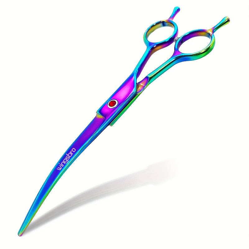 Pet Grooming Scissors, Curved Scissors for Dogs, Professional Dog Hair Scissors for Both Left and Right-Handed Use.