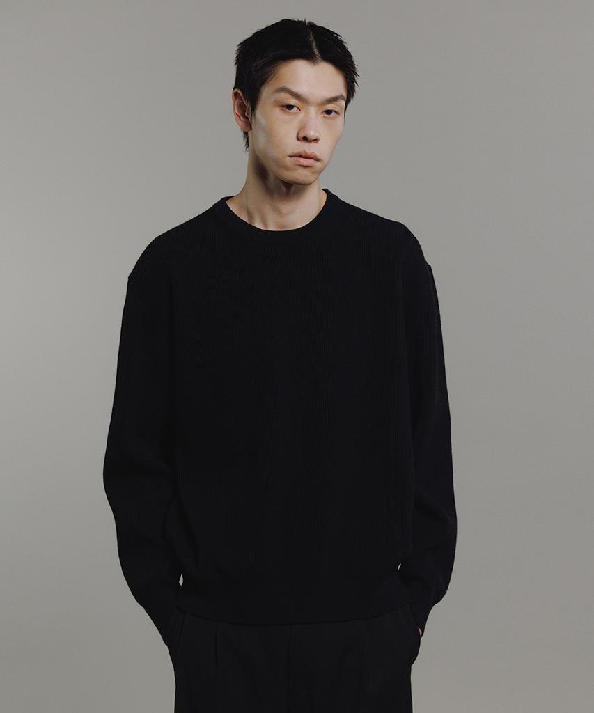 BLANKROOM All-Weather Crew Knit_Black