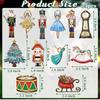 12Pcs/set Nutcracker Puppet Christmas Tree Pendant Wooden Nutcracker Soldier Hanging Pendant Noel New Year Party Home Decoration