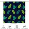 Feather Pattern Shower Curtain Green Monstera Leaf Design For Bathrooms Decor