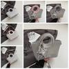 Shoulder Bag Small Basket Bag PU Shining Banquet Handbag Fashionable Sweet Star Silver Bag  Women