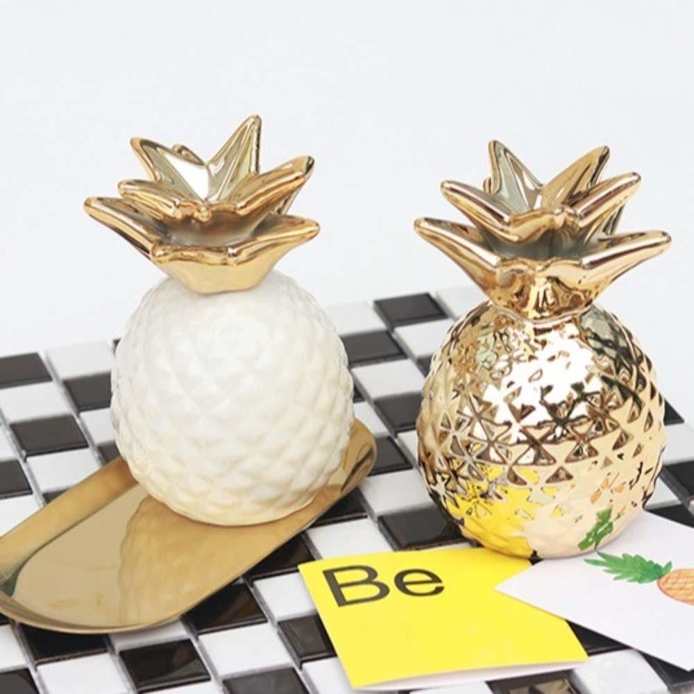 Ceramic Ceramic Pineapple Piggy Bank Golden Beans Container Gilding Savings Money Tank Desk Decor Nordic Style Money Jar Adults