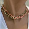 Necklace: Punk Minimalist European & American Sweet & Cool Colorful Enamel Clavicle Chain