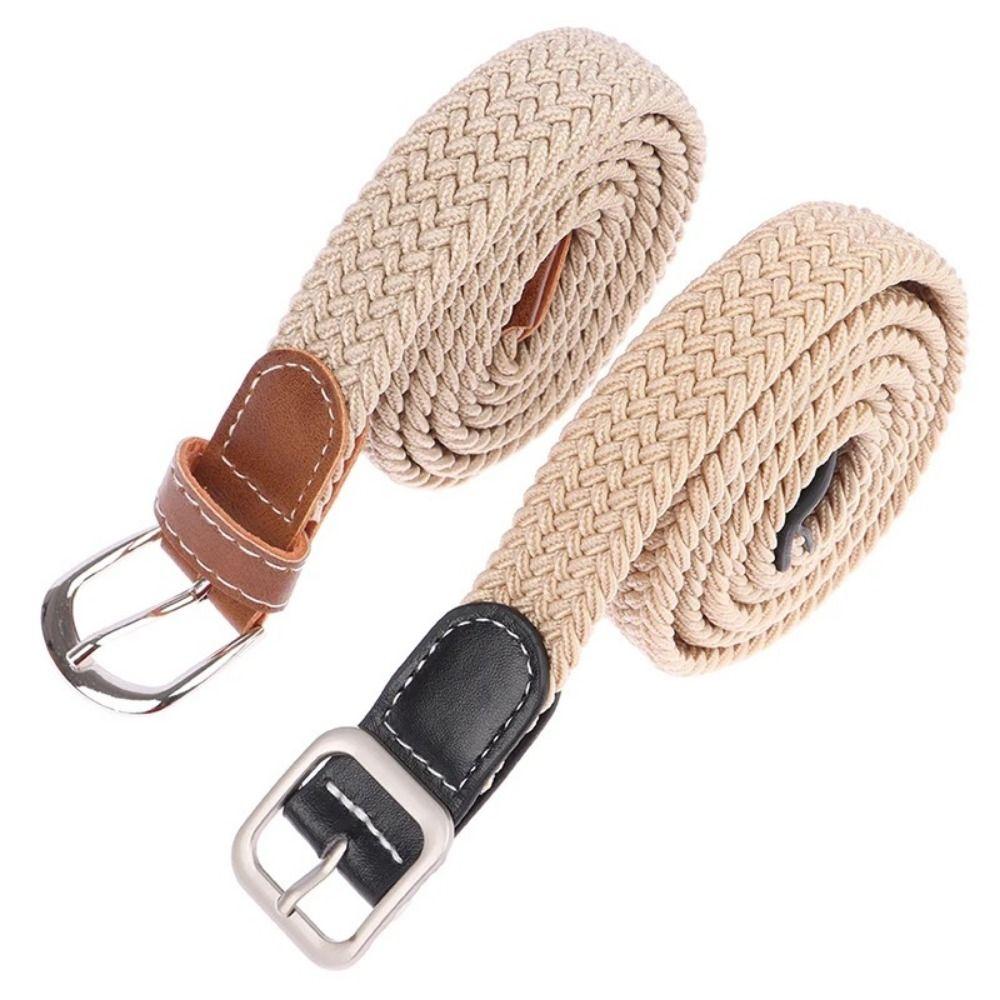 Knitted Thin Woven Belt Canvas Stretch Waist Belts Fashion Elastic Waistband  Climbing
