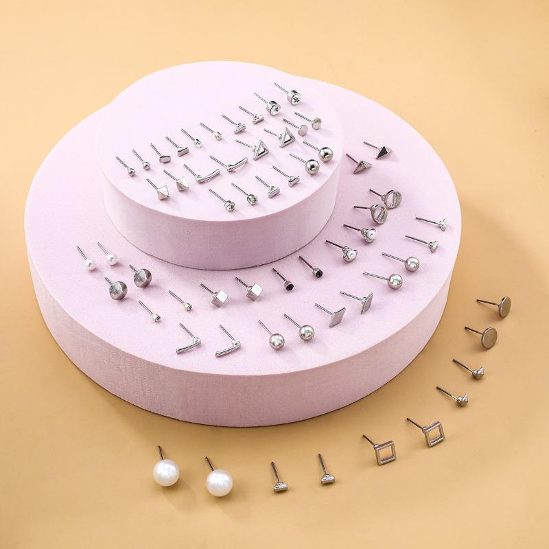 Earrings Set Geometric Earbone Studs Earrings Alloy Earrings Women's Small Stud Earrings Trinkets Stall Earrings