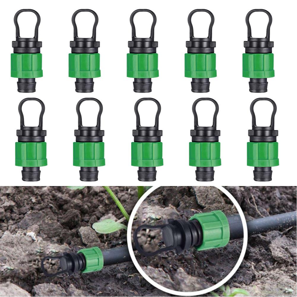 10 Count Drip Irrigation End Cap Fitting Designed for 16mm Drip Tape and 1/2 Inch Tubing For Without Glue or Tools