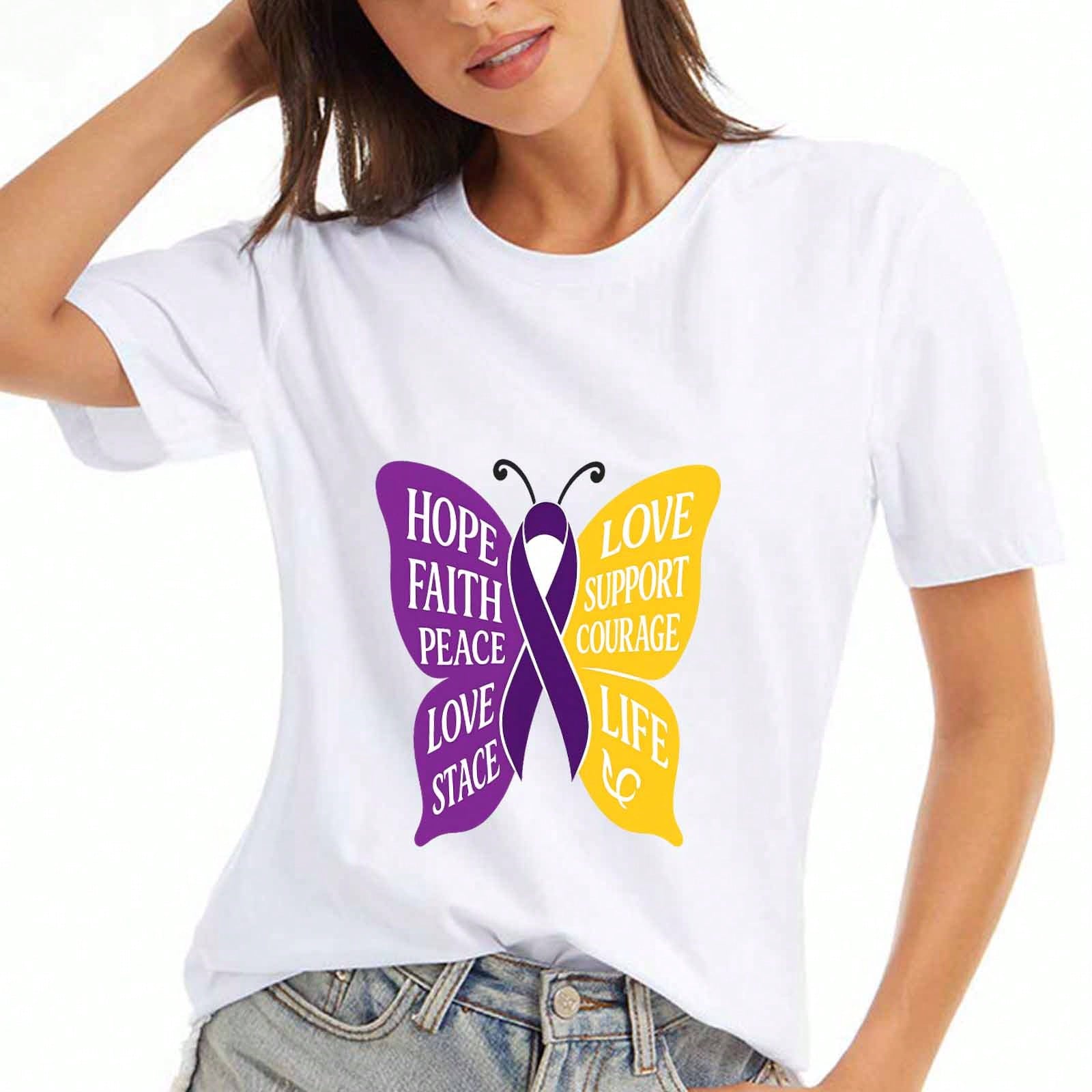 Butterfly Hope Wounisex s Cotton T Shirt, Premium Cotton Printed, Durable, Casual Fashion, Featuring Butterfly Design With Hope, Faith, Peace, Love, S S разноцветный