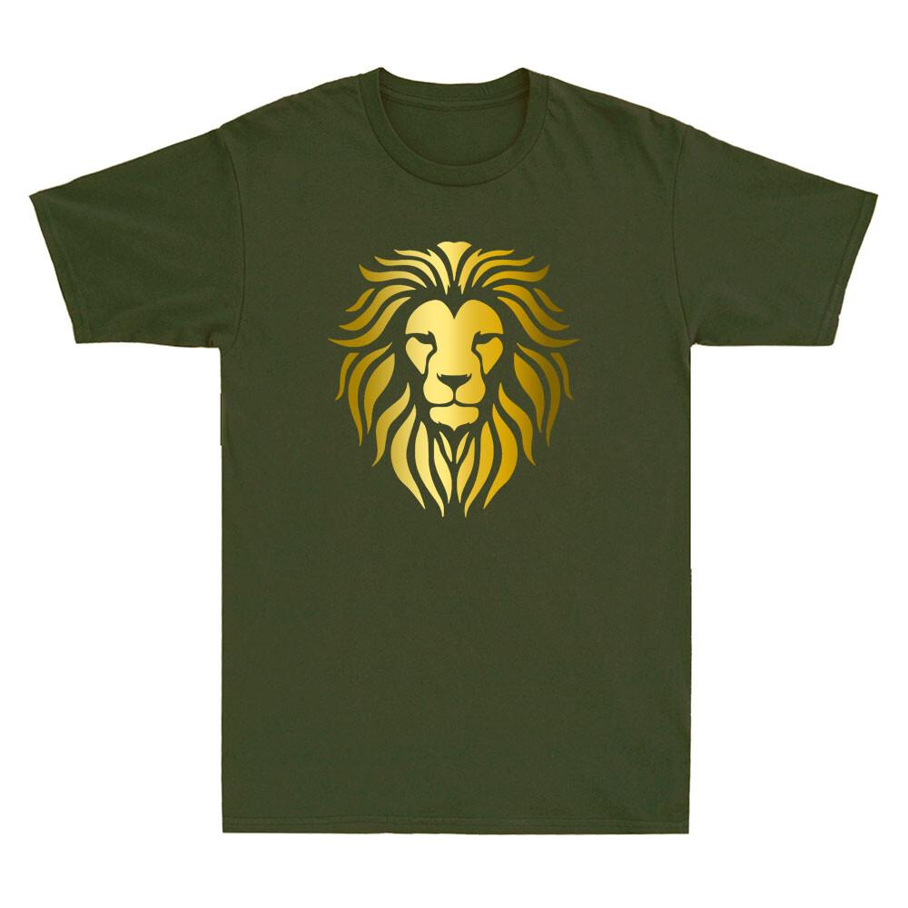 Lion Head Christian Religious God Jesus Golden Printed Novelty Unisex's T-Shirt Tee