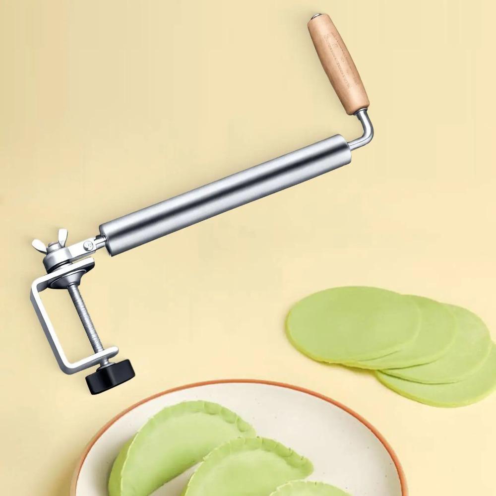 Nepřilnavý nerezový váleček na těsto ovládaný jednou rukou 360° otočný váleček na těsto Obal na knedlíky