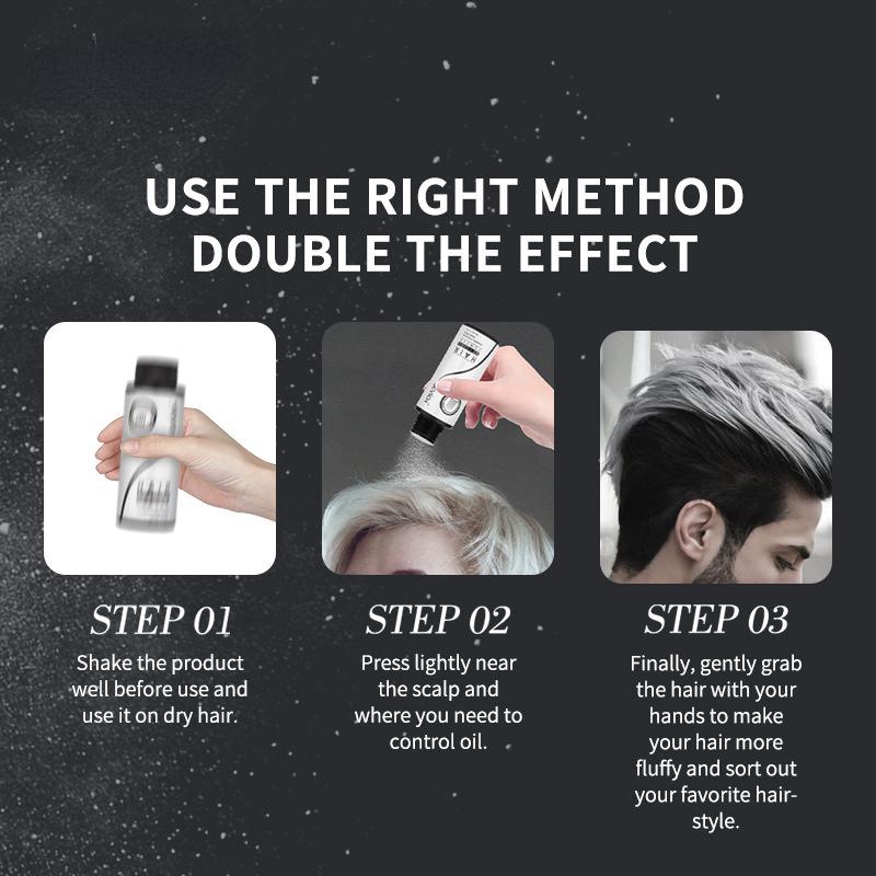 Poudre de shampoing sans rinçage pour cheveux, Spray pour frange, contrôle et élimination de l'huile, poudre pour cheveux secs, nettoyage à sec
