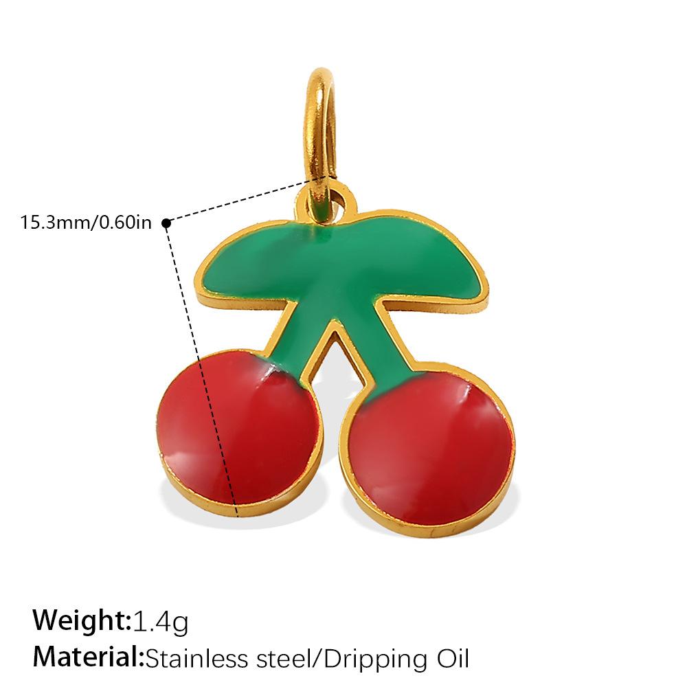 Fresh And Sweet Pendant Red Dripping Fruit Cherry Diy Jewelry Pendant Accessories