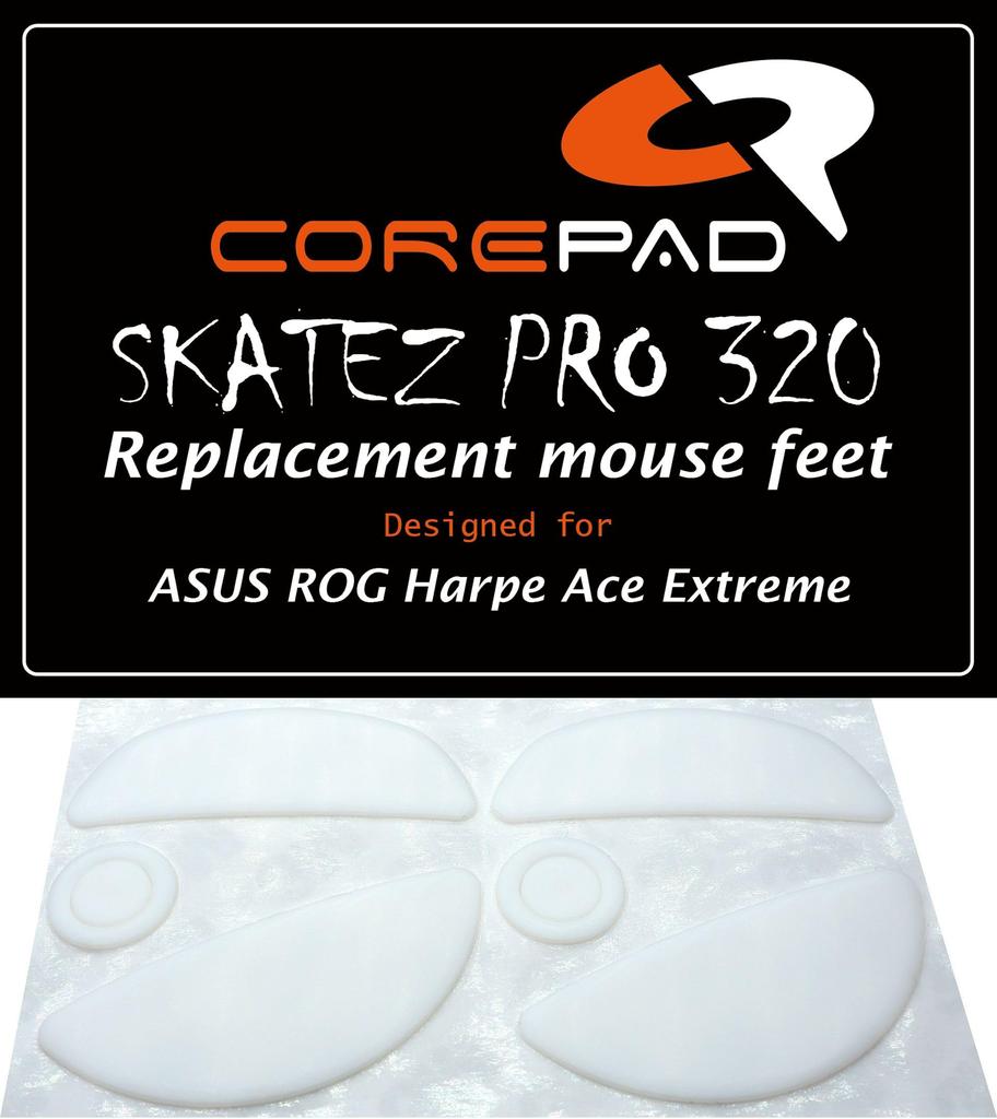 Corepad Skatez PRO Mouse Feet for ASUS ROG Harpe Ace Extreme (2-Pack) (100% PTFE)