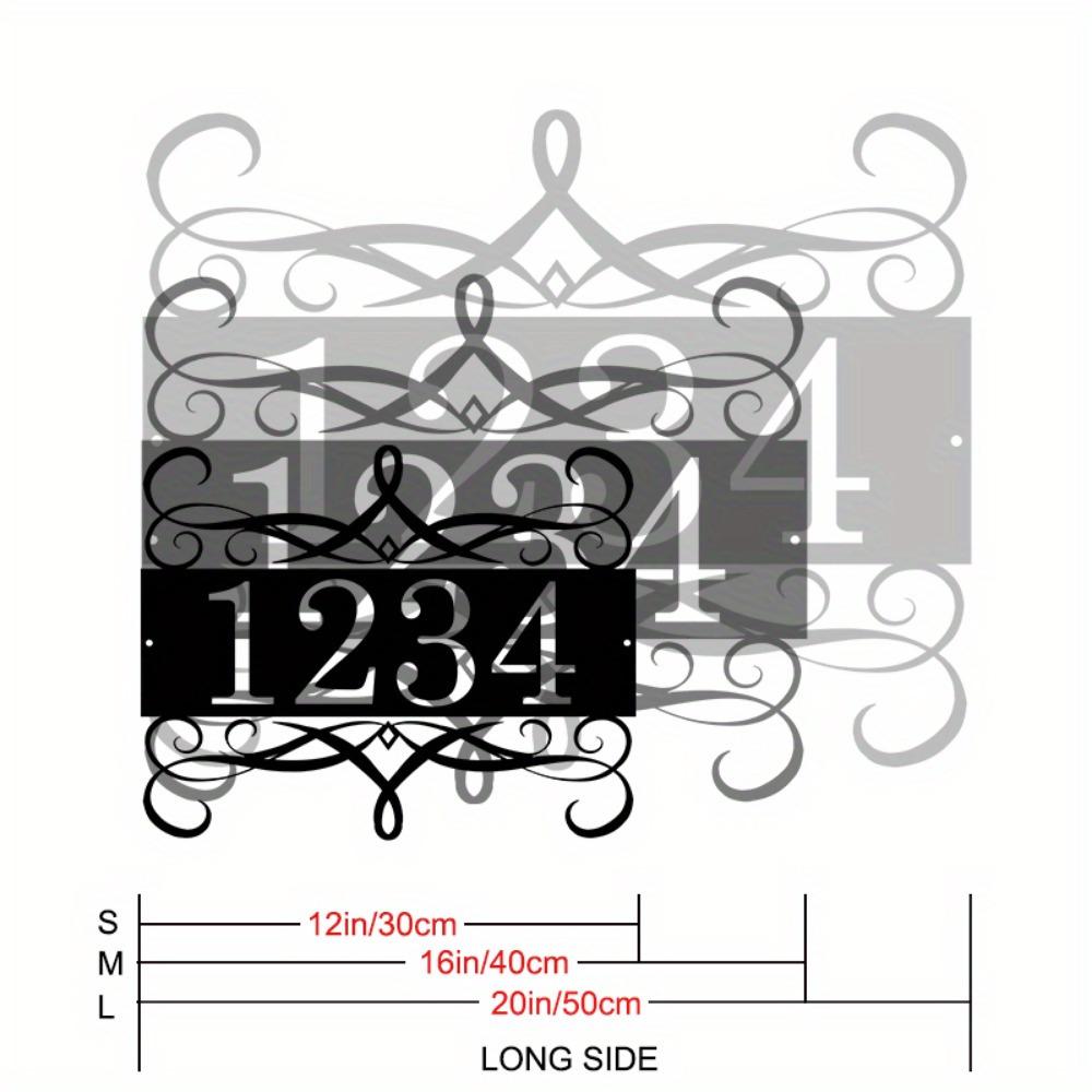 

Unique Customizable Metal Address Marker Personalized Name Number Plate Hanging Iron Scroll Housewarming Outdoor Decor 30cm