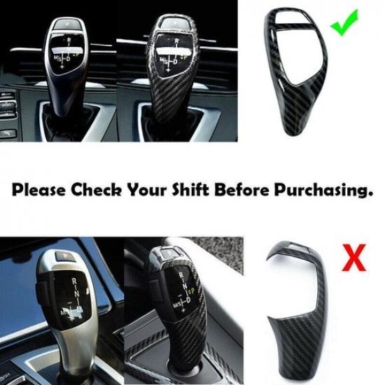 Gear Shift Knob Cover Trim For BMW F30 F20 F10 F15 F25 X5 X3 Carbon Fiber ABS