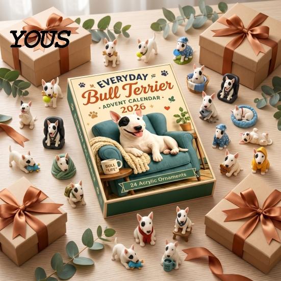 December Daily Holiday Celebration Dog Advent Calendar 2026, 24-Day Christmas Countdown with 24 Acrylic Pet Themed Xmas Present Cute