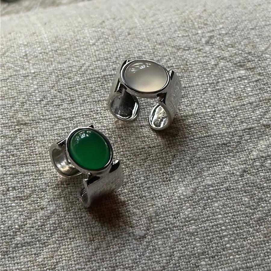 Stylish Wide Band Open Ring For Women Crafted With Exquisite Agate And Copper