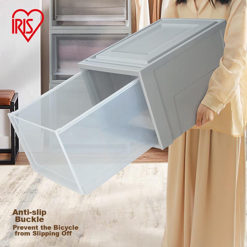 IRIS Large Plastic Drawer Storage Box for Clothes And Toys, 28L Gray, 1 Pack, 450S