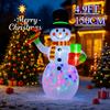 4.9FT Xmas Holiday Inflatable Yard Decor LED Snowman Candy Cane Gift Christma Home Decoration Ornament Festive Toy Gift Supplies