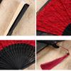 Breathable Lace Fabric Foldable Hand Fan Vintage Dancing Party Props Fabric Handheld Fan Home Decoration Festival Gift