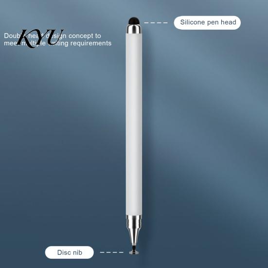 Portable Stylus Pen Dual Head for Touchscreen, Disc & Silicone Tip 2-in-1 Touch Screen Pen, Universal High Sensitivity Capacitive Tables Phones
