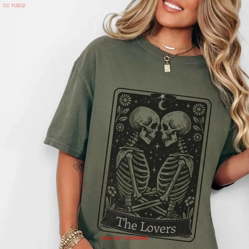 Lovers Skeleton Tarot T Shirt Vintage Style Retro The Funny Vintage Versatile Casual Stretched Stylish Graphic