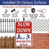 2D Flat Slow Down At Play Metal Sign - Durable Metal Safety Signage, 12*8 Inches, Easy To Install, Red and White with Blue Graphics, Perfect for