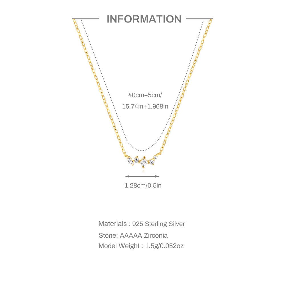 Fashion S925 Sterling Silver Single-Row Splicing Geometric Versatile Simple Commuter Necklace Collarbone Chain