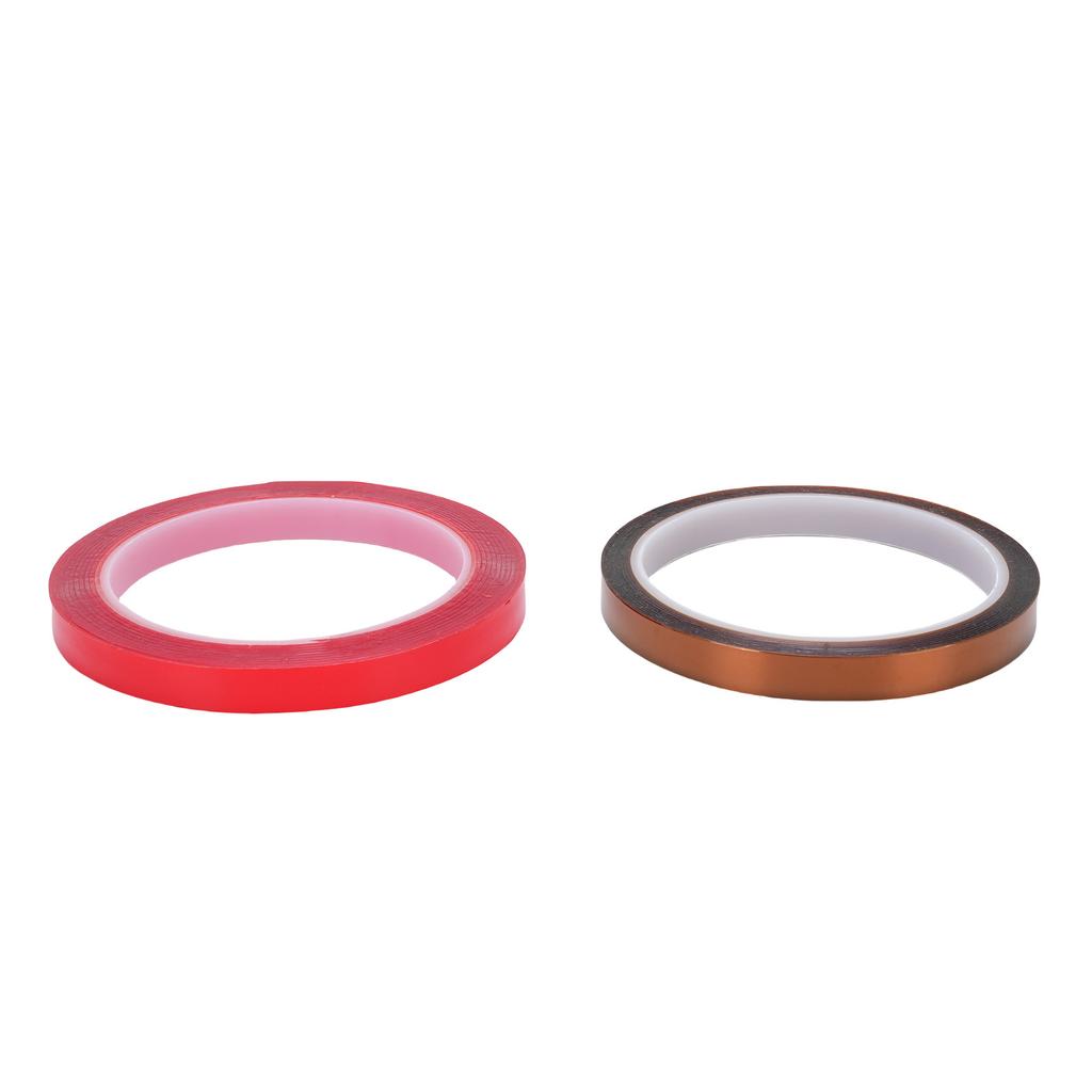 2 Rolls Thermal Sublimation Press Tape Red and Brown Color High Temperature Polyimide Tape for
