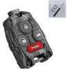 Cutting NOT Required - Upgraded Version Heavy Zinc Alloy Key Fob Shell Case Replacement for Honda Accord Civic EX CR-V Pilot Key Fob Cover (4