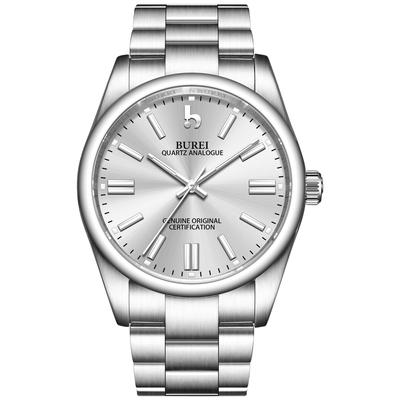 Armbanduhr Analog Wasserdicht Quarz Paaruhr Beliebte Einfache Silberne Leuchtende Uhr [BUREI] Herren