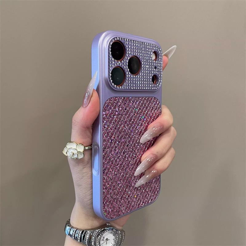 Diamond-Studded Sequin Case for iPhone 17 Pro/16 Pro with Inlaid Lens Design for 15 Pro/14 Pro