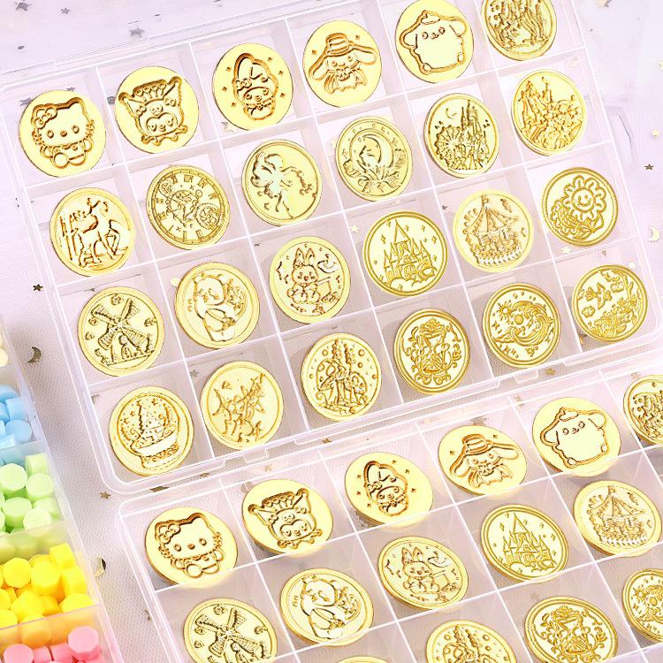 Universal Wax Seal Stamp Head Toy with Guka Cream Glue and Beads for Envelopes