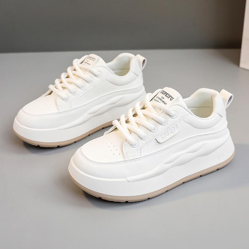 

[Customized] XFD81 new 2025 spring and summer color matching thick-soled heightening little white shoes casual women s shoes versatile Korean 35