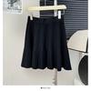 MIU Style 2025 Fall/Winter Knit Pleated A-Line Mini Skirt - Versatile and Slimming