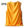 Men Vest Sleeveless Round Neck Loose Fit Tank Tops with Side Buckles Closure Solid Color Casual Tops Summer Wear