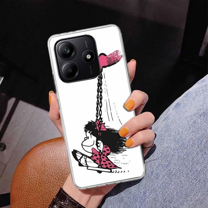 Cartoon Cute Mafalda Phone Case For Xiaomi Redmi Note 15 14 13 12S 12 11 Pro Plus 14S 11S 11E 10 10S 11T 5G Personalized Cover R