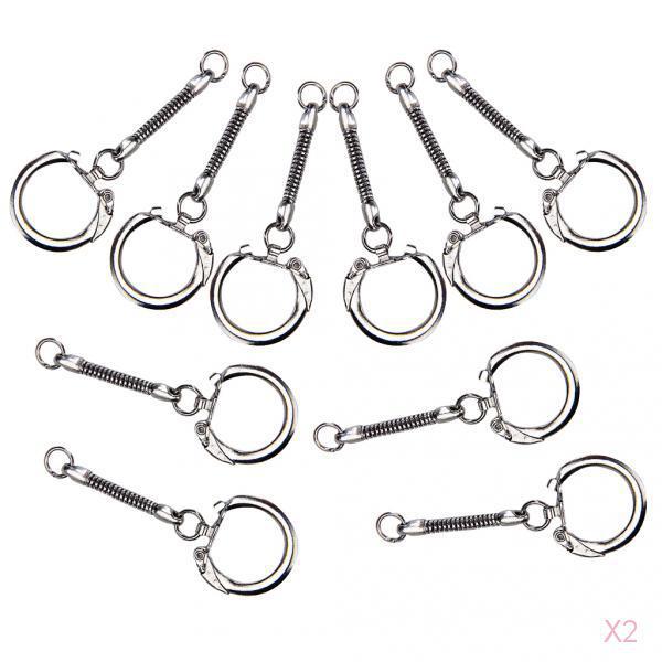 20PCS Key Chain SNAKE Rings W/ Snap End + Jump