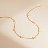 7 Heart-shaped White Zircon Necklace for Women,Gold Plated Stainless Steel Flat Rolo Chain Choker Necklaces,Fashion Jewelry Gift