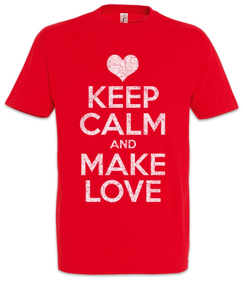 Keep Calm And Make Love T-Shirt Mens Womens Tees Top Red Lip Lips Boyfriend Girlfriend 3XL