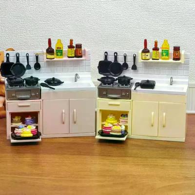 1 Set Compact Kitchenware Kit Mini Model Stove Kitchen Scene Simulation Children's Doll Play Home Toy Ornament For Playtime Fun