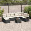VidaXL 9-Piece Garden Sofa Set with Cushions Black Synthetic Rattan 3358936