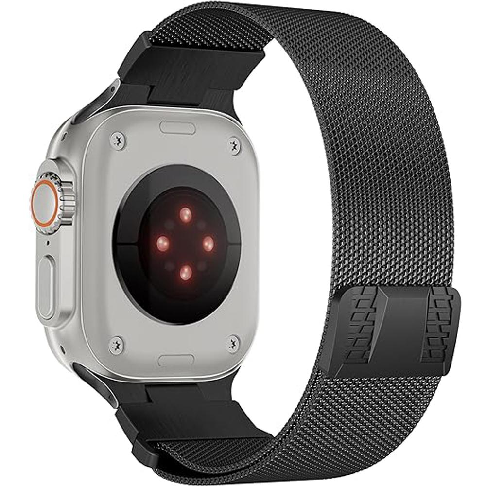 Milanese magnetic stainless steel loop for Apple Watch Ultra 2 49mm band for iWatch Series 10 9 8 7 6 5 4 se 46mm 45 44 bracelet